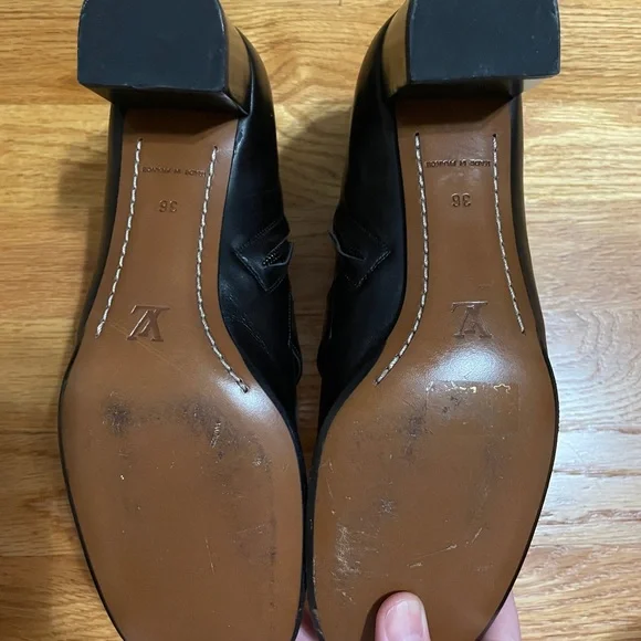 Louis Vuitton Black Leather Booties with Gold Hardware - Picture 6 of 8